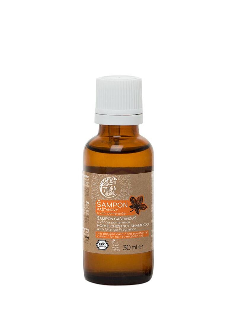  Šampón gaštanový s vôňou pomaranča (vzorka fľaštička 30 ml)