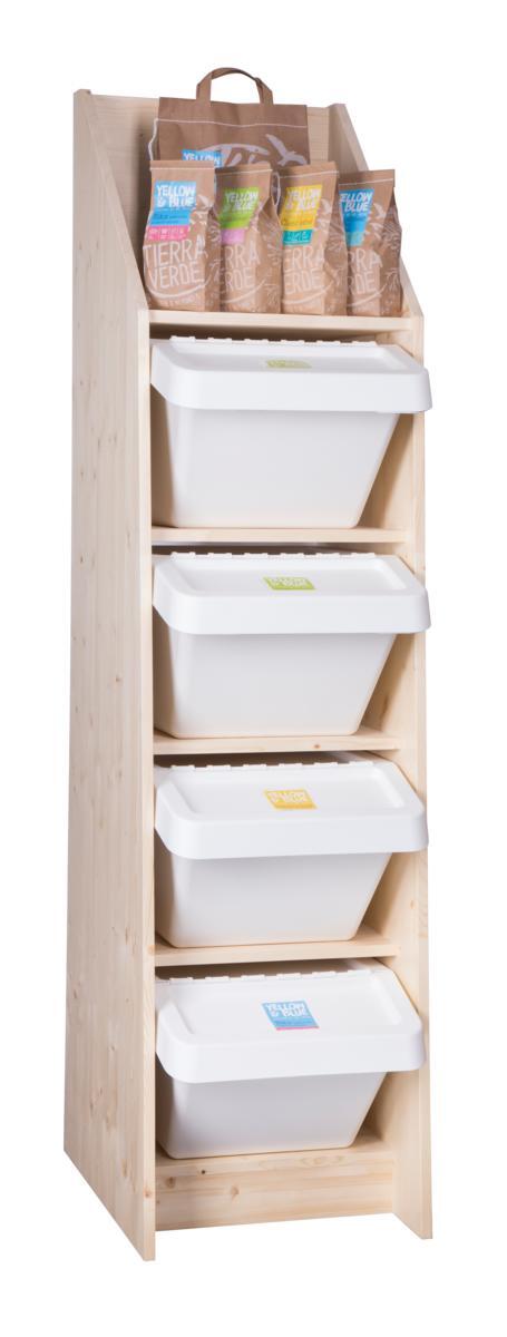  Fából készült állvány laza termékek tárolására szolgáló tartályokhoz